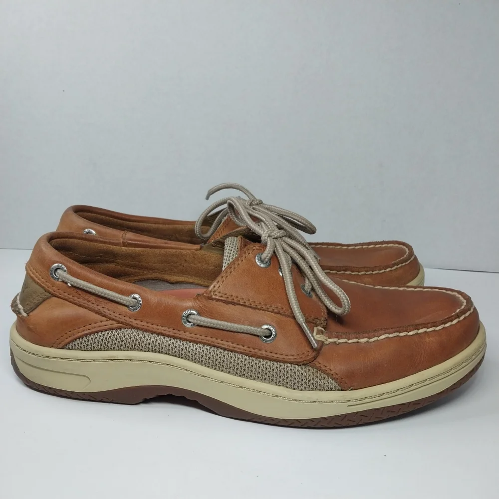 Sperry Top-Sider Billfish Boat Shoes Mens 9.5 Brown Leather 3-Eye Casual Deck